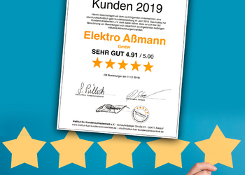 Elektro Aßmann erhält Auszeichnung „Die zufriedensten Kunden 2019“